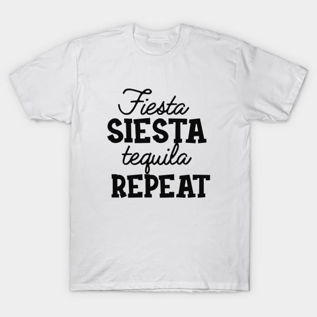 Bachelorette - Fiesta Siesta Tequila Repeat T-Shirt by KC Happy Shop